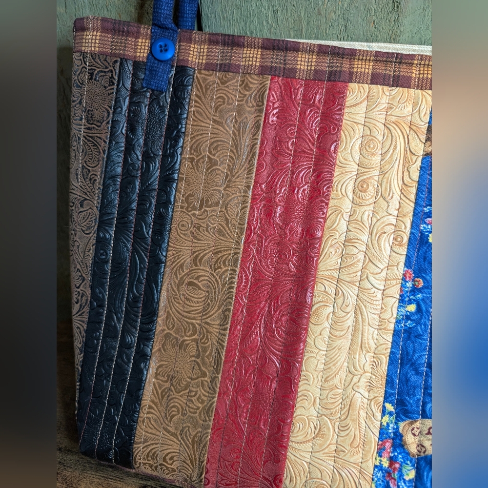 Quilted Patchwork Western Tote Bag - image 7
